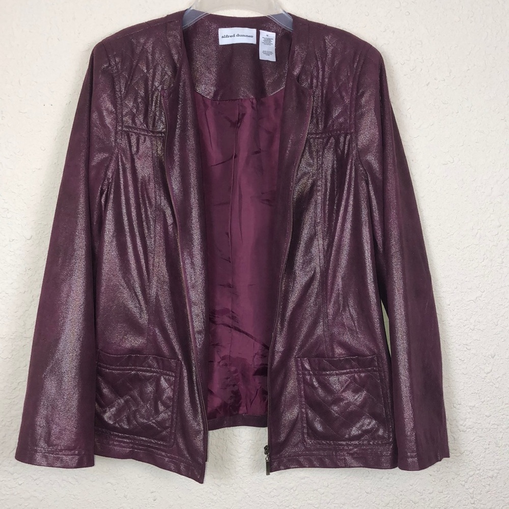 Alfred Dunner Burgundy jacket with gold metallic
